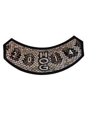 2014 Harley Davidson Harley Owners Group Snakeskin Embroidered Rocker Patch